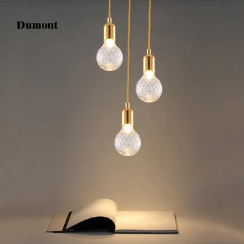 Art crystal decorative restaurant lamp bar chandelier three personality creative bedroom lamp modern minimalist LED