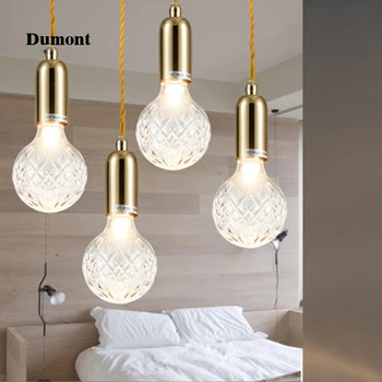Art crystal decorative restaurant lamp bar chandelier three personality creative bedroom lamp modern minimalist LED