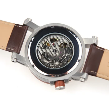 BOBO BIRD Mens Mechanical Watch Wood Bazel Waterproof Wristwatch with Real Leather Strap in Wood Gift Box relogio masculino