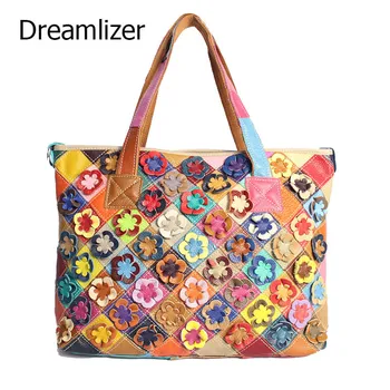 Dreamlizer Flower Brand Women Genuine Leather Bag Luxury Women Bag Women Fashion Bags Handbags Women Messenger Bag