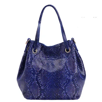Women handbag genuine leather tote bag female classic serpentine prints shoulder bags ladies handbags messenger bag bucket bag