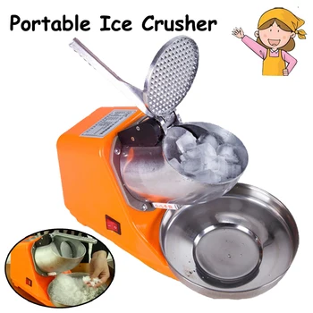 Portable Ice Crusher Electric Commercial Aluminium Alloy Ice Crusher with Low Noise in Orange Color DM-SJ