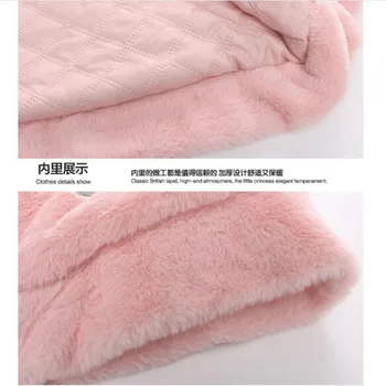 Winter Baby Girls Faux Fur Fleece Coat Party Pageant Warm Jacket Xmas Snowsuit 5-15 Baby Outerwear Children Clothes thicken warm