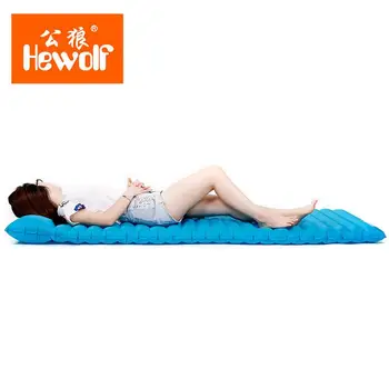 Hewolf outdoor camping beach mat inflatable mattress waterproof Foldable air bed air mattress sleeping pad cushions With pillow