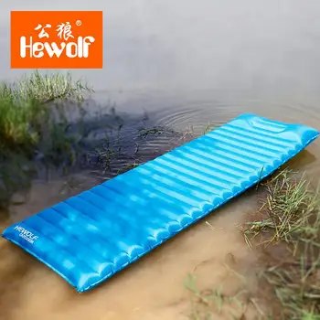 Hewolf outdoor camping beach mat inflatable mattress waterproof Foldable air bed air mattress sleeping pad cushions With pillow