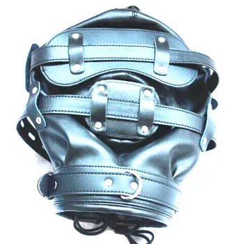 Fashion head gear head mask with two mouth port plug blindages mask