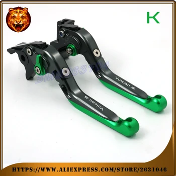 Adjustable Folding Extendable Brake Clutch Lever For kawasaki VN 650 VULCAN S VN650 VULCANS With logo Motorcycle