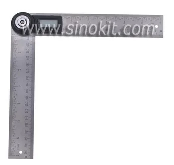 2in1 Digital Angle Finder Meter Protractor Stainless Steel with Moving Blade Ruler 360 degree 400mm