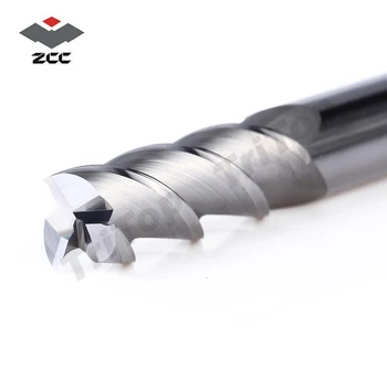 High precision machining ZCC.CT AL-3E-D12.0 solid carbide 3 flute flattened cnc end mill 12mm with straight shank milling cutter