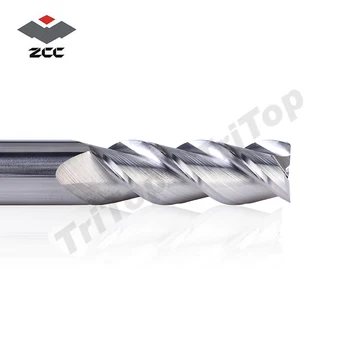 High precision machining ZCC.CT AL-3E-D12.0 solid carbide 3 flute flattened cnc end mill 12mm with straight shank milling cutter