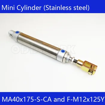 Pneumatic Stainless Air Cylinder 40MM Bore 175MM Stroke , MA40X175-S-CA, 40*175 Double Action Mini Round Cylinders