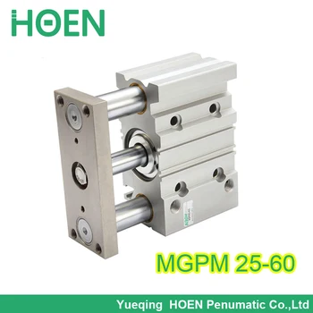 MGPM25-60 series Aluminum Air Cylinder 25mm bore 60mm stroke,compact guide air cylinder smc type MGPM series
