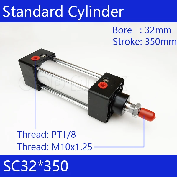 SC32*350 Standard air cylinders valve 32mm bore 350mm stroke SC32-350 single rod double acting pneumatic cylinder
