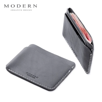 Modern - Luxury Brand New Cow Genuine Leather 0.38cm Super Slim Men Wallets Card Holder Organizer Short Wallet Famous Brand