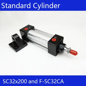 SC32*200 Standard air cylinders valve 32mm bore 200mm stroke SC32-200 single rod double acting pneumatic cylinder