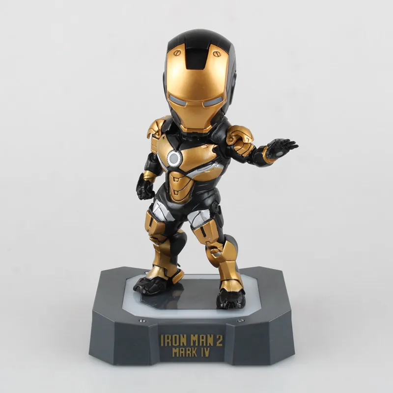 Marvel Iron Man 2 Mark IV Egg Attack with LED Light PVC Action Figure Model Toy 17cm KT1799