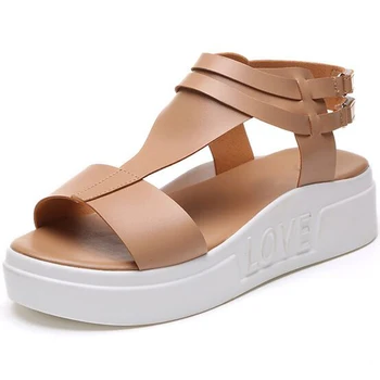 2017 Summer new Sandals Women Thick bottom Platform shoes before and after strappy Wedges Ladies Sandals Sandalias Mujer