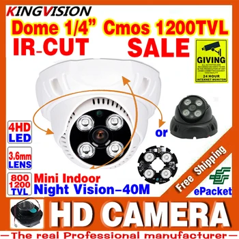 2017sale Real 1/3cmos 1200TVL HD Security Surveillance Cctv Camera Leds IR-cut Indoor 960H Dome Infrared Night Vision Home Video