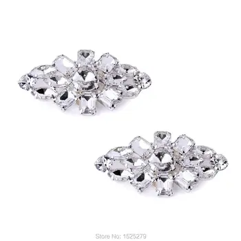 AL Silver Gold Women fashion Wedding Accessories Hat Clutches Double Rhinestones Flower Lover Gift Handbag Dress Shoes Clips