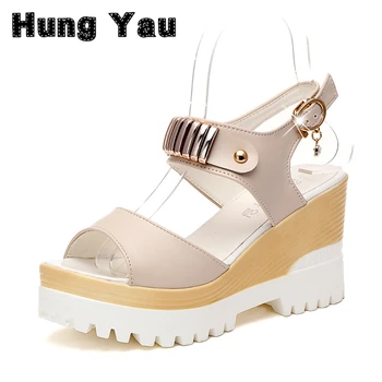 Women Platform Sandals Open Peep Toe Women Gladiator Sandals Fashion Creepers Wedge Simple Shoes Woman Size US 8 Summer Style