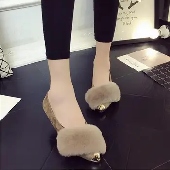 New autumn and winter hair flat with cotton shoes and warm shoes pregnant women shoes  X005