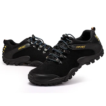 OUDADASI Outdoor Trekking Mountain Shoes Men Black/Blue Breathable Light Men's Hiking Shoes Trekking Walking Sneakers Hunting