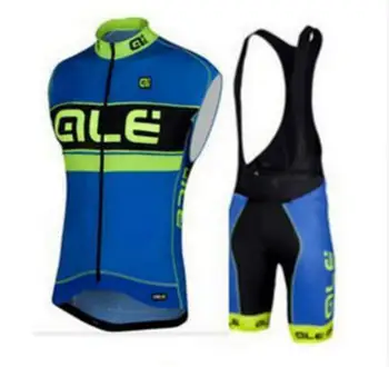 2017 Pro ALE Fluorescence Cycling sleeveless vest Jerseys bib shorts Set MTB bike Maillot ropa Ciclismo men Cycle Clothing