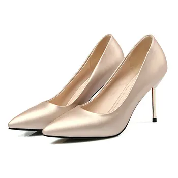 VALLKIN 2017 Sexy Ladies Shoes Pointed Toe Anti-skidding Bottom Women Pumps Thin High Heel Women's Shoes Size 34-43
