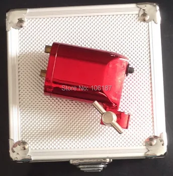 With ALUMINUM ALLY TATTOO Case Top Red Rotary Tattoo Shader Liner Tattoo Machine