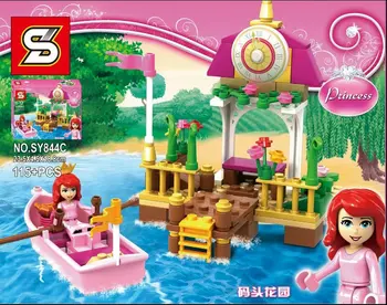 4pcs/Set Ariel's Amazing Treasures Magical Kiss Rapunzel Cinderella Tower Princess Mini Set Series Girls Lepin SY844