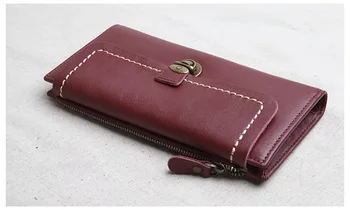 OTHERCHIC Long Genuine Leather Vintage Wallets Women Fashion Solid Wallet Women Purse Wallet Card Holder Clutch Purses 7N03-48