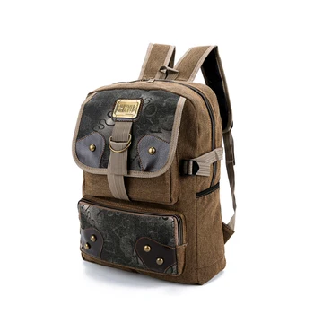 Senkey style Men Backpack College Student Canvas School Backpack for Teenagers Vintage Mochila Casual Rucksack Travel Daypack
