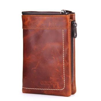 2017 New Men Wallet Genuine Leather Handbag Hot Selling Multi-functional Purse European and American Style Retro Wal
