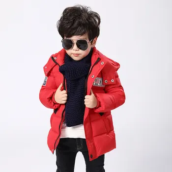 2016 Winter Kids Parka Boys Long Jacket Warm Coats Baby Thick Cotton Hooded Down Jacket Cold Winter Chilren Clothes