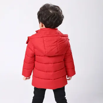 2016 Winter Kids Parka Boys Long Jacket Warm Coats Baby Thick Cotton Hooded Down Jacket Cold Winter Chilren Clothes