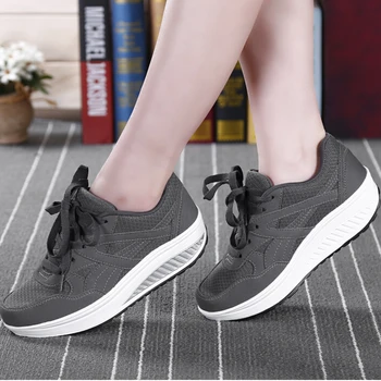 Height Increasing 2017 Spring Women's Causal Shoes Fashion Flat Platform Shoes for Women Swing Shoes Breathable ladies shoes