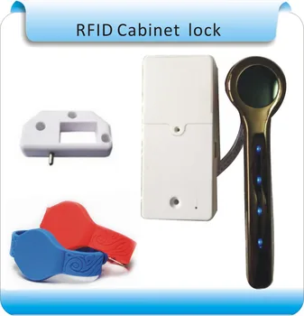 615 125KHZ RFID Card Key Metal shell Electronic Cabinet locker lock with Dry battery+one wristband