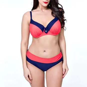 Matching Design Bikinis Women Plus Size Swimwear Large Cup Bra Simple Model Swimsuit Brazilian Biquini Sling Bathing Suit 8XL