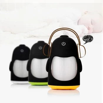 3 Color Portable Penguin Humidifier Mini Night Light USB Air Purifier Mist Maker