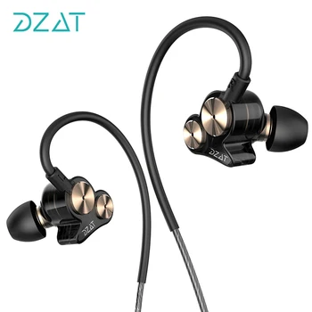 Original DZAT DR-05 HIFI Double Dynamic in-ear earphone Noise Cancelling DJ super bass sport monitor headphones headset