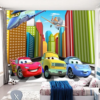Custom Mural 3D Room Wallpaper 3D Cartoon Aircraft Car Children's Room Bedroom Sofa Backdrop Non-woven Wallpaper De Parede