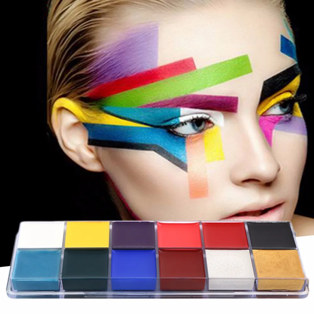 Professional 1 Set 12 Colors Flash Tattoo Face Body Paint Oil Painting Art Drop Shipping Wholesale