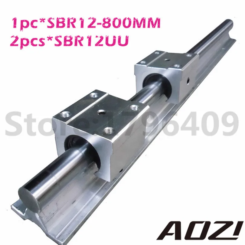 SBR12 Length 800mm Supporter Rails 1 pcs + 2 pcs SBR12UU Blocks For CNC For 12mm Linear Shaft Support Rails