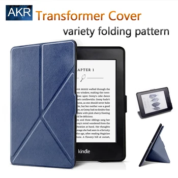 Fashion PU Leather Case for Kindle Paperwhite Stand Cover Variety Folding Pattern AKR 2016 Free Gift