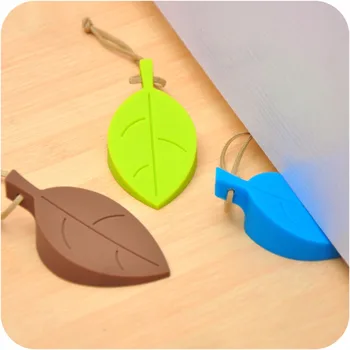 3 Colors Silicone Leaves Decor Design Child Safety Door Stop Stopper Jammer Guard Anti Skid Baby Safety Home Accessories