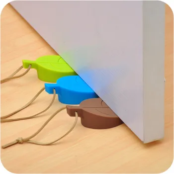 3 Colors Silicone Leaves Decor Design Child Safety Door Stop Stopper Jammer Guard Anti Skid Baby Safety Home Accessories