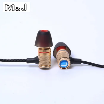 M&J Professional Monitor DJ Studio Bass stereo Ear Buds Earphone 3.5mm With MicMobile Phone Earphones For Iphone Samsung Apple
