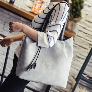 2016 messenger bag obag 2Pcs/Sets PU Leather Women Shoulder Bags High Capacity Tote Vintage Elegant Bag Handbag Bolsa Feminina