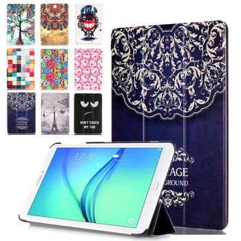 Luxury Print Cover For Samsung Galaxy Tab E 9.6 T560 T561 T565 T567V Case Tablet Leather Cases + Film + Stylus