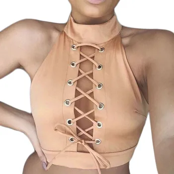 Brazilian Printed Summer Beach Suit Ladies Round Neck Sleeveless Tee Shirt Crop Tops Blouse Women Swimsuit Neoprene Bikini